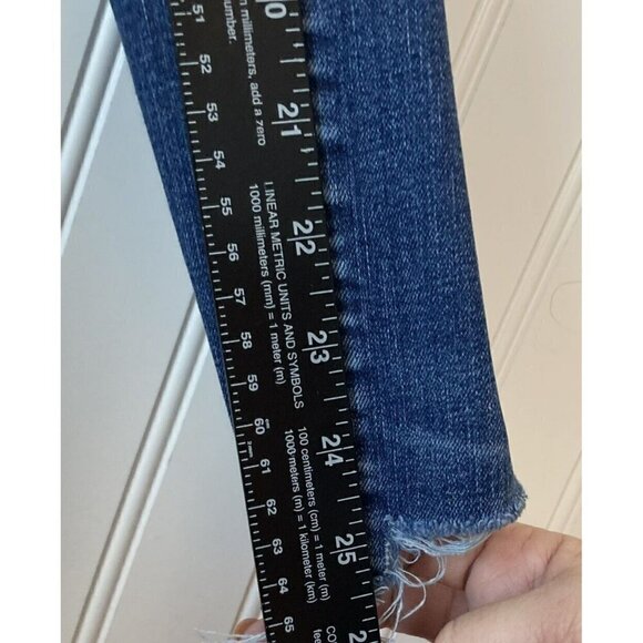 Madewell Womens Slim Straight Mid Rise Raw Hem Edition Medium Wash Jeans -24 - Picture 12 of 12